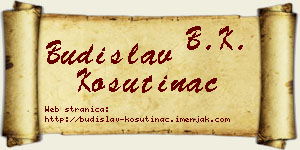 Budislav Košutinac vizit kartica
